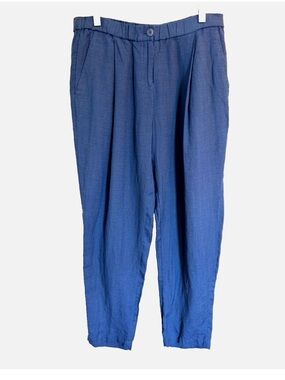 Eileen Fisher Linen Blend Pants Size S Blue Ankle Length
